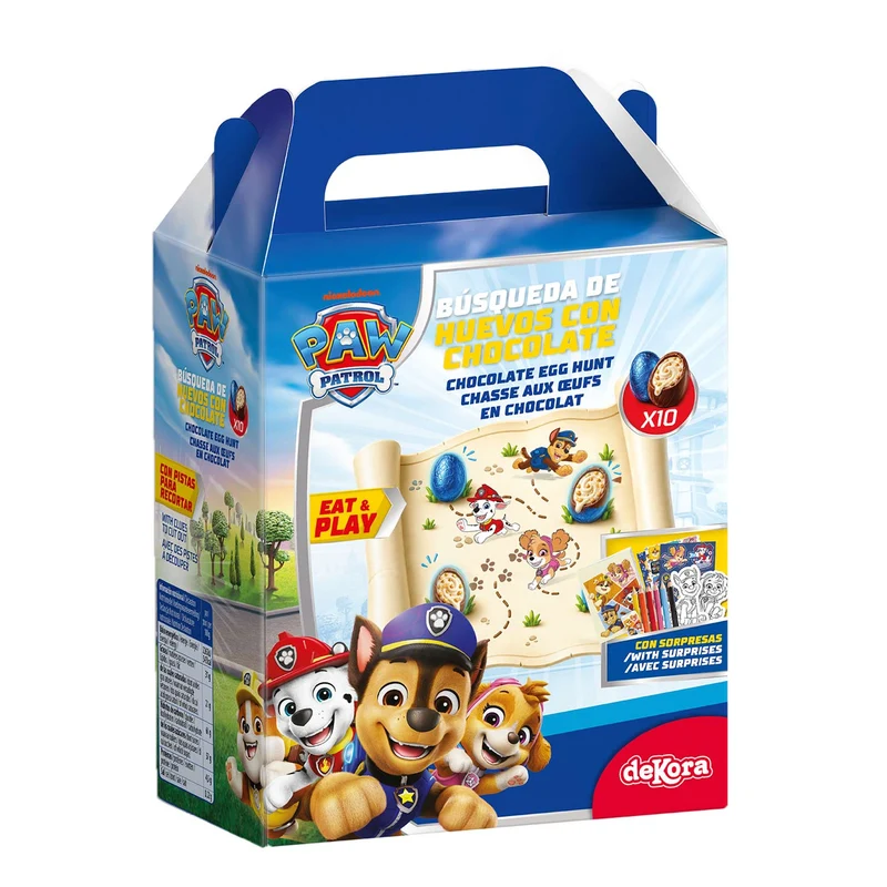 CAJA BUSQUEDA DE HUEVOS CHOCOLATE PAW PATROL 100GR
