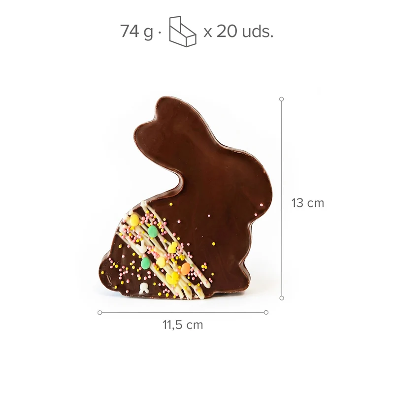 CONEJO CHOCOLATE CON LECHE Y SPRINKLES 74GR