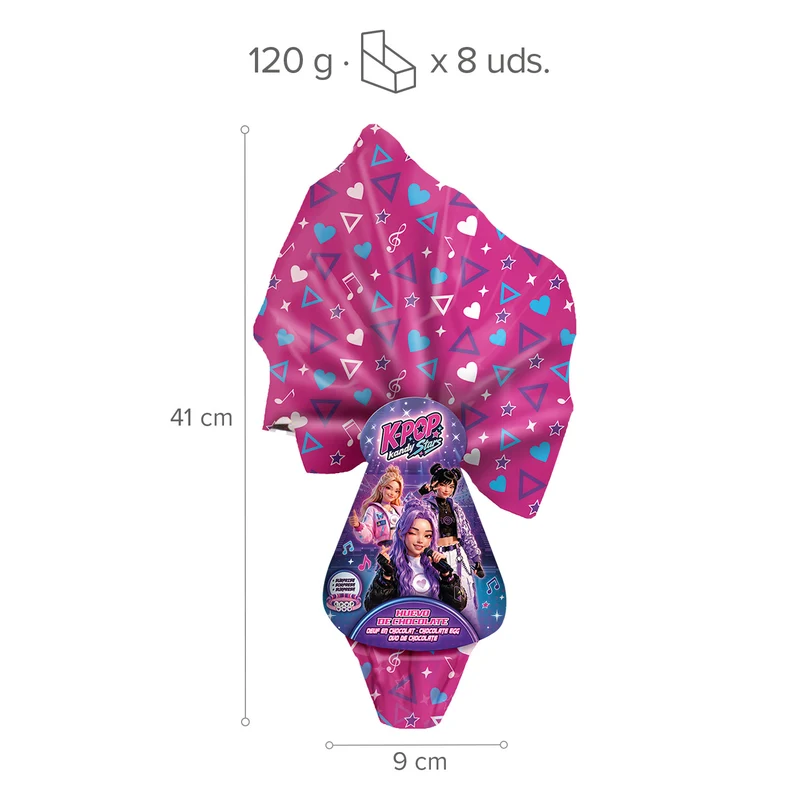 HUEVO CHOCOLATE PASCUA CON SORPRESAS KPOP 120GR