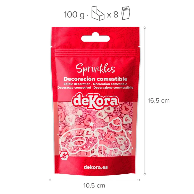 SPRINKLE MIX CORAZONES HUECOS Y CRUNCHIES SWEET LOVE 100GR