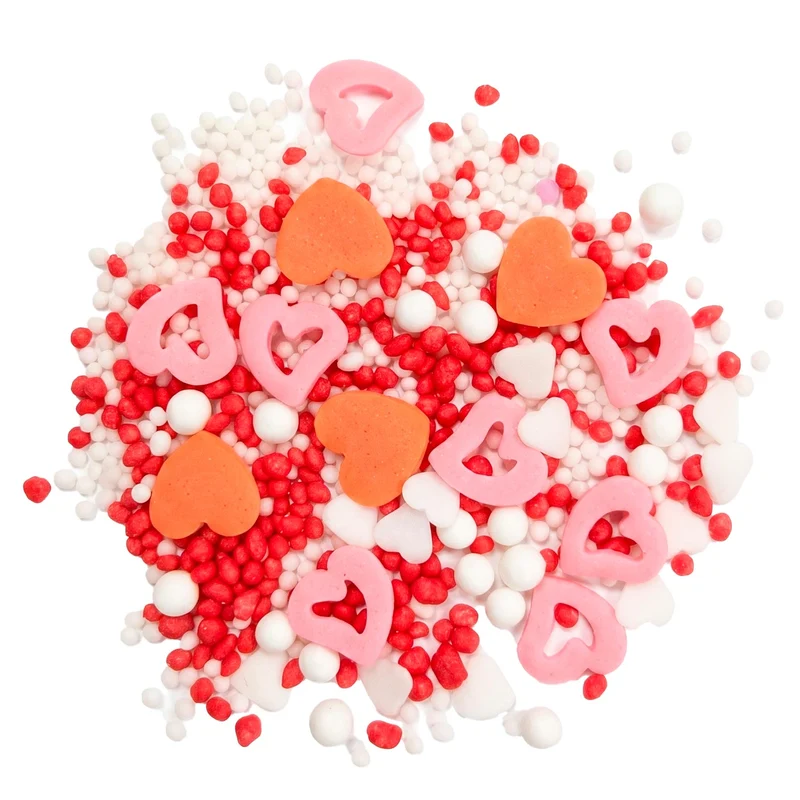 SPRINKLE MIX CORAZONES ROJOS Y PERLAS BE MY LOVE 100GR