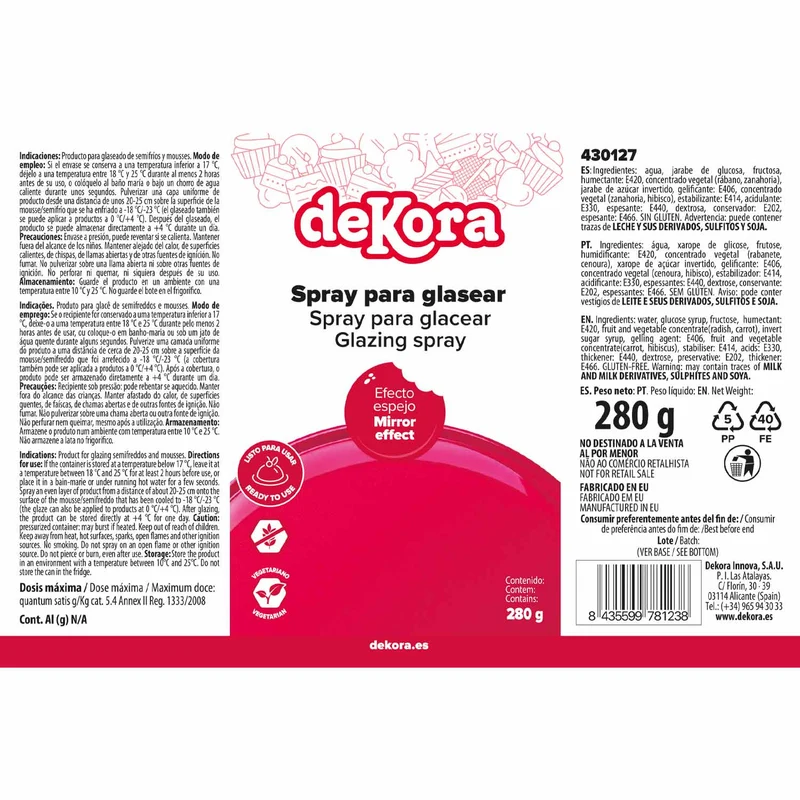 SPRAY GLAZE ROJO FRESA AZF 280G