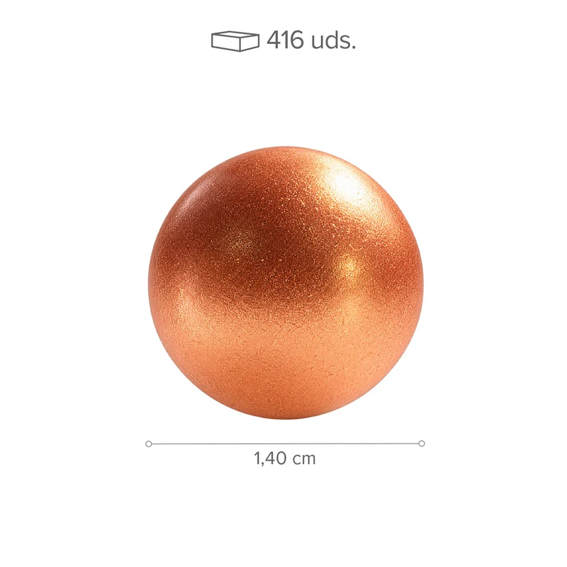 DECORACION CHOCO BLANCO MINI BOLAS BRONCE 416 UNIDADES