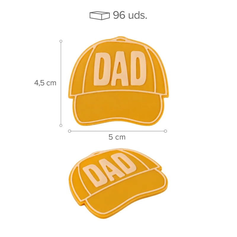 DECORACION CHOCOLATE BLANCO GORRA DAD 96UDS