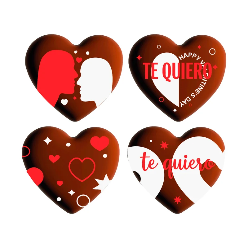 DECORACION CHOCO NEGRO SURTIDO TE QUIERO 4MOD 54UDS