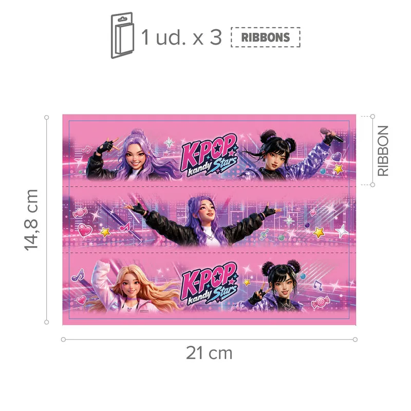 RIBBONS LAMINA COMESTIBLE KPOP KANDY STARS A5 14,8X21CM