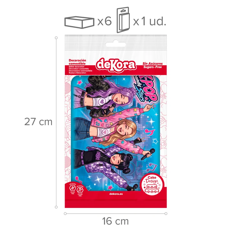 LAMINA COMESTIBLE TARTA KPOP KANDY STARS 14,8X21CM A5