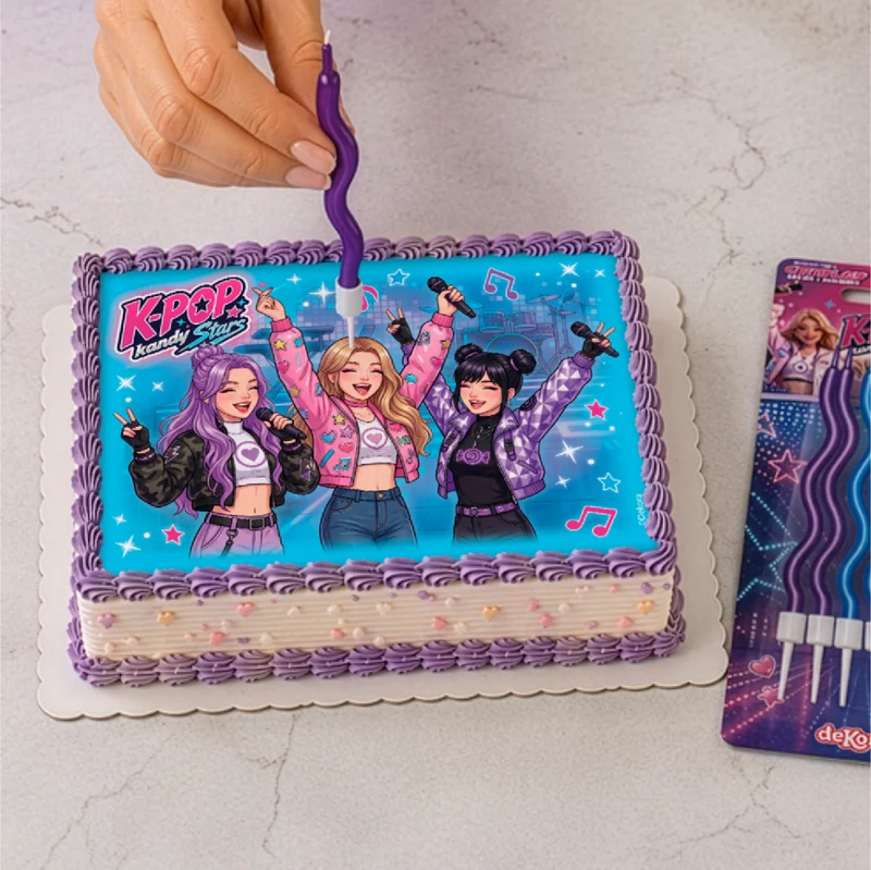 LAMINA COMESTIBLE TARTA KPOP KANDY STARS 14,8X21CM A5
