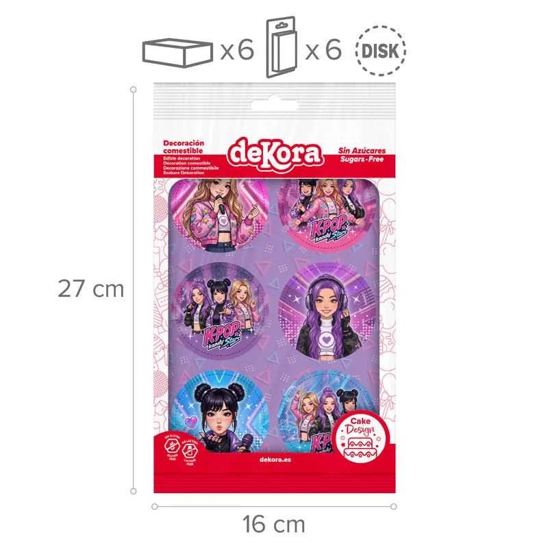 MIX DISCOS COMESTIBLES KPOP KANDY STARS ZERO 6U Ø 5,8CM