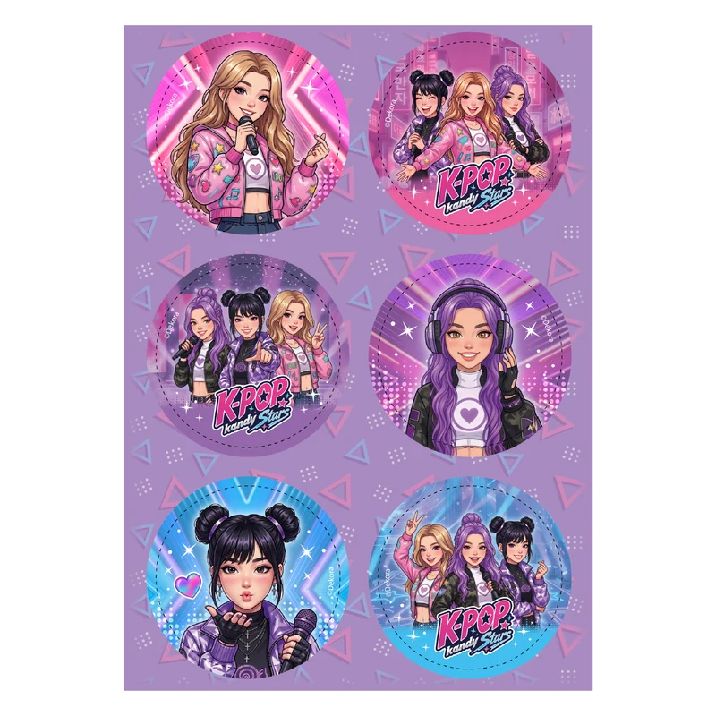 MIX DISCOS COMESTIBLES KPOP KANDY STARS ZERO 6U Ø 5,8CM
