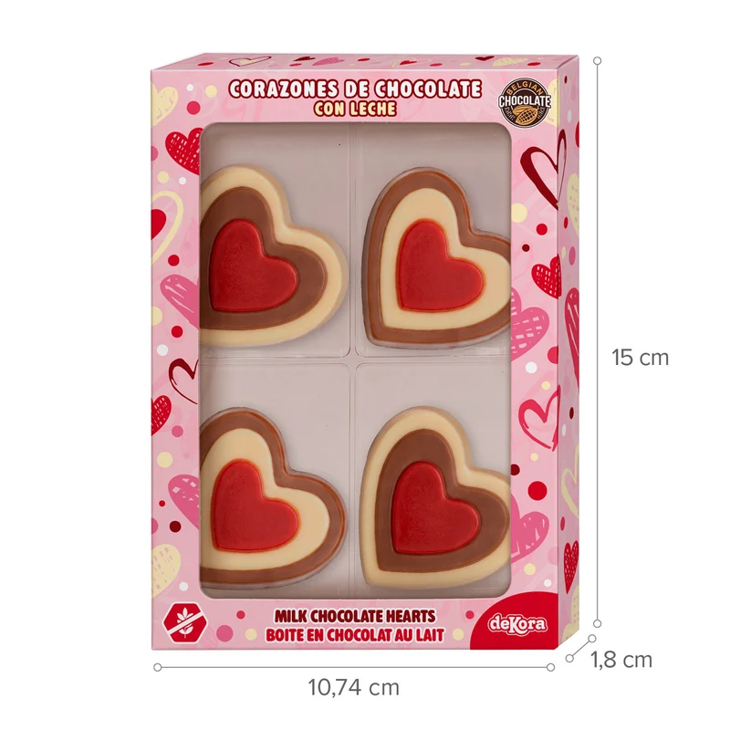 CAJA 4 CORAZONES CHOCOLATE 60GR