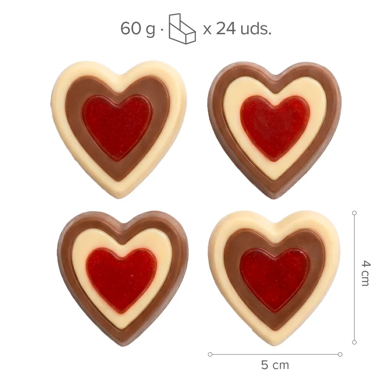 CAJA 4 CORAZONES CHOCOLATE 60GR