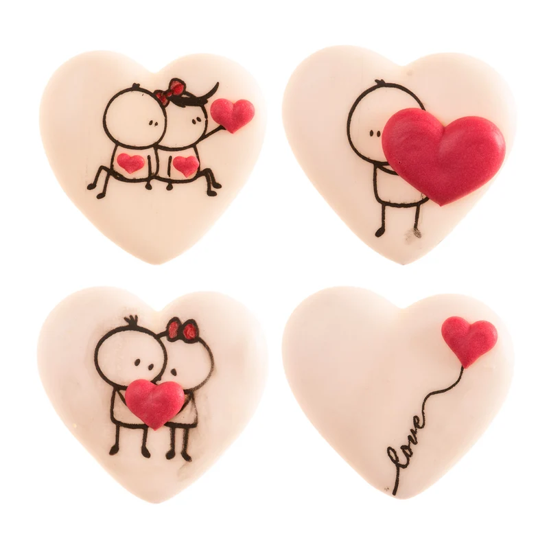 DECORACION AZUCAR SURTIDO CORAZONES 4 MODELOS 36 UDS