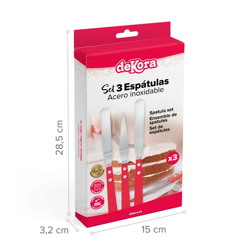 PACK 3 ESPÁTULAS ACERO INOXIDABLE HOME BAKING