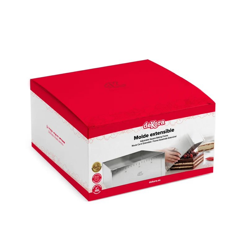 MOLDE CUADRADO EXTENSIBLE ACERO INOX Ø20-35CM H10CM HOME BAK