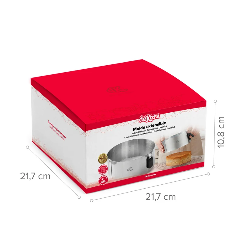 MOLDE REDONDO EXTENSIBLE ACERO INOX Ø18-30 H10CM HOME BAKING