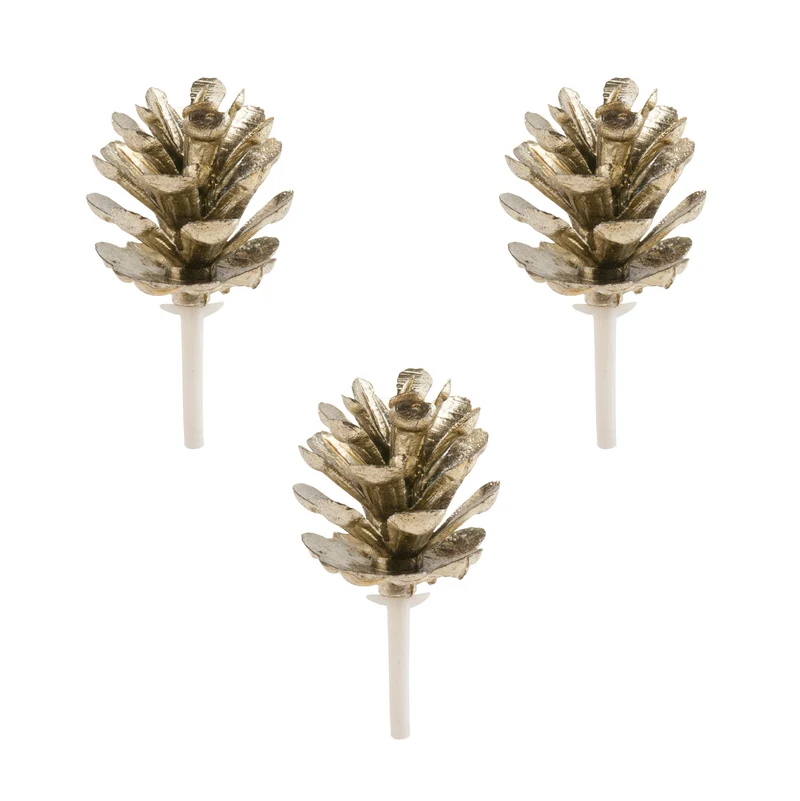 CAKE TOPPER FIGURA PLÁSTICO PIÑA DORADA 4CM 72UDS
