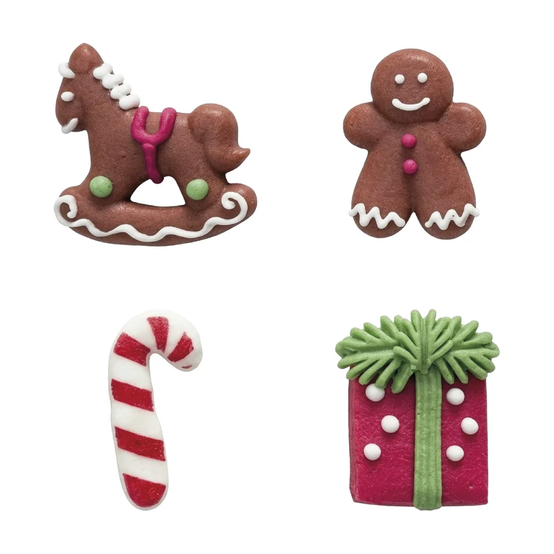 DECORACIÓN AZÚCAR 2D NAVIDAD SURTIDO CABALLO Y REGALO 48 UDS