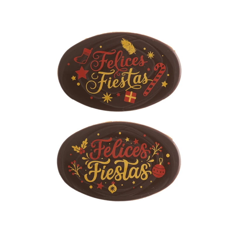 LETRERO CHOCO NEGRO SURTIDO FELICES FIESTAS 2 MODELOS 60UDS