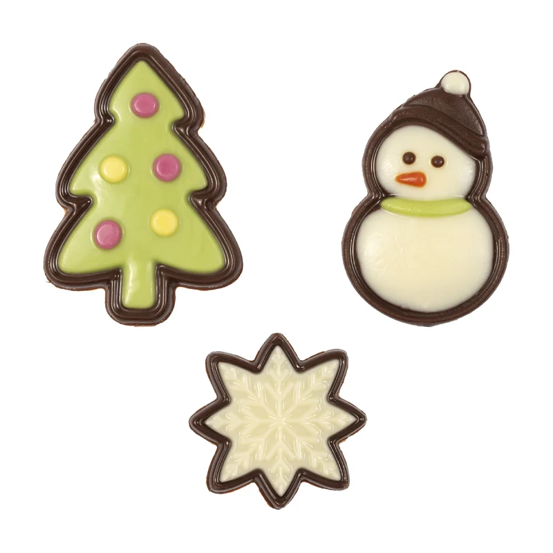 DECORACIÓN CHOCOLATE NGR Y BLNC SURTIDO COMIC NAVIDAD 90UD