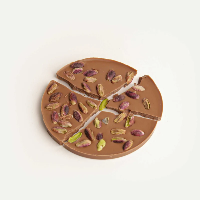 Milk Chocolate tortina with Bronte Pistachios