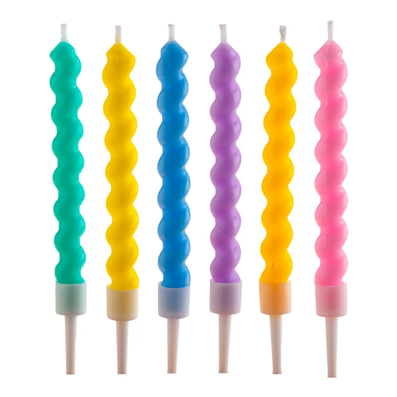 VELA DE CUMPLEAÑOS TWISTED COLORES 10CM