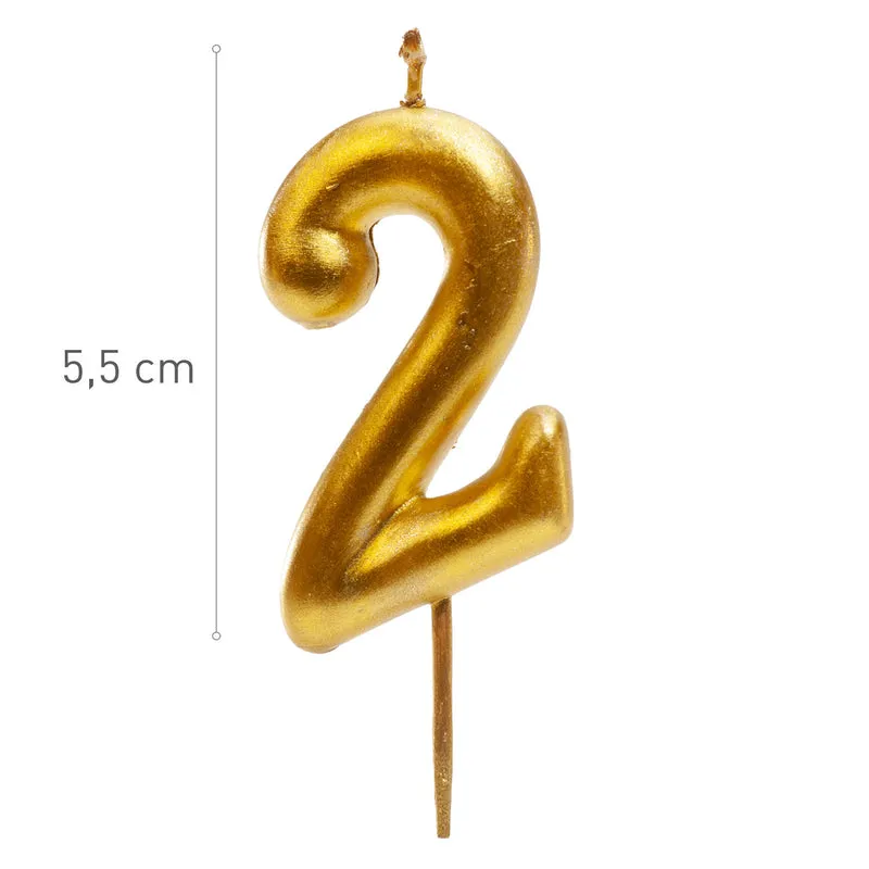 VELAS CUMPLEAÑOS COMIC ORO 5CM | Nº2