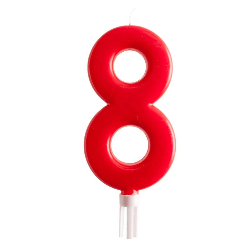 DISPLAY 6 VELAS GIGANTES Nº8 -15CM