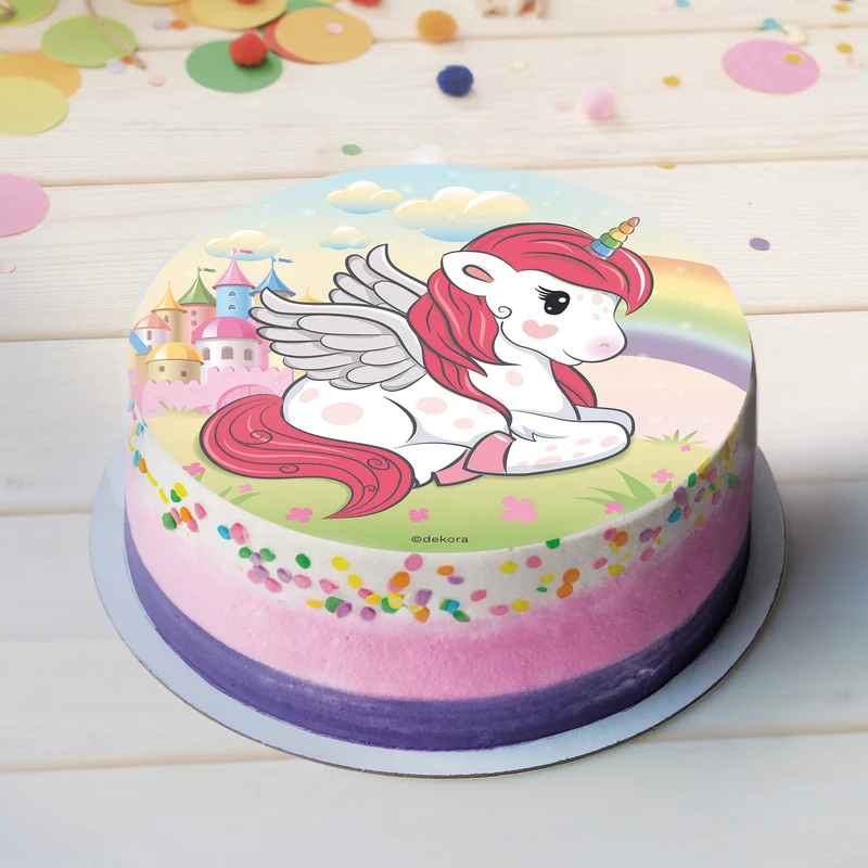 6 DISCOS OBLEA EN FOIL PARA TARTAS UNICORNIO 20 CM