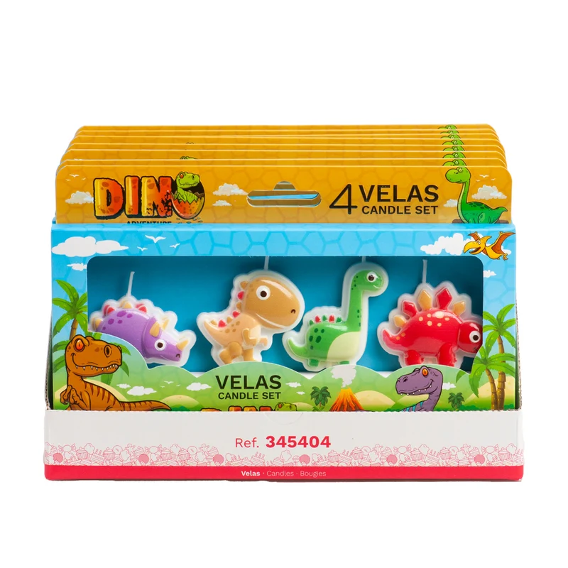VELAS CUMPLEAÑOS DINOSAURIOS 4UD