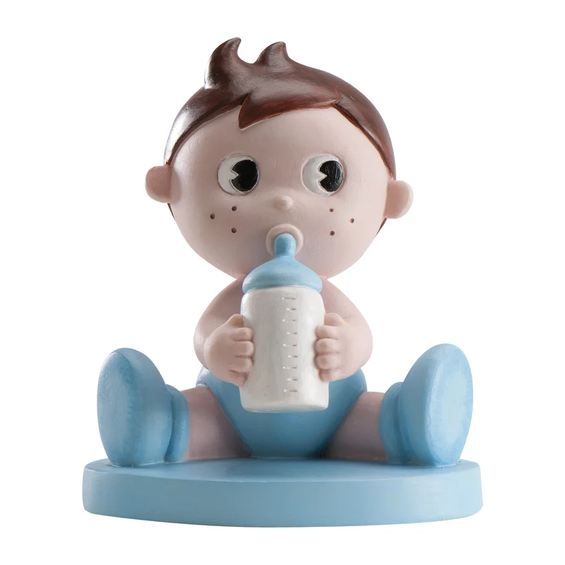 FIGURA TARTA BAUTIZO NIÑO CON BIBERÓN 10-11CM