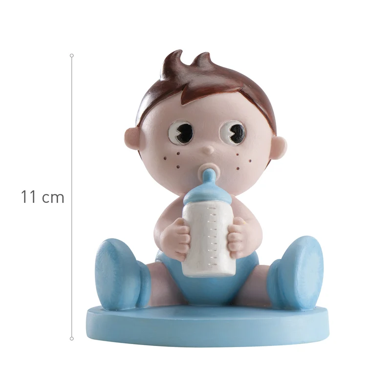 FIGURA TARTA BAUTIZO NIÑO CON BIBERÓN 10-11CM