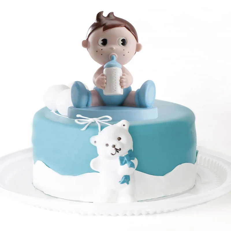 FIGURA TARTA BAUTIZO NIÑO CON BIBERÓN 10-11CM