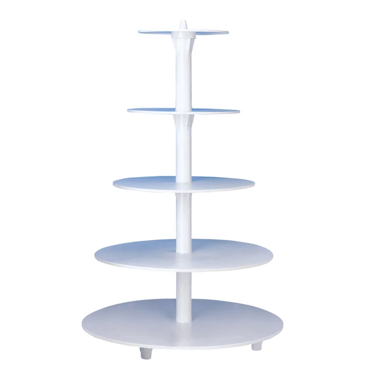 SOPORTE DE PLÁSTICO 5 PISOS PARA TARTAS Ø 45CM-40CM-30CM-25CM-20CM