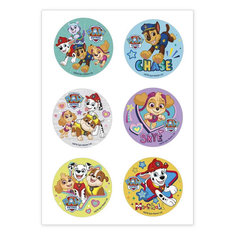 MIX DISCOS COMESTIBLES PATRULLA CANINA ZERO 6U Ø 5,8CM