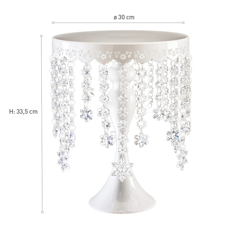 SOPORTE TARTA REDONDO CON DIAMANTES 30CM