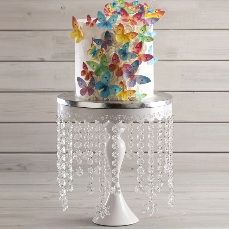 SOPORTE TARTA REDONDO CON DIAMANTES 30CM