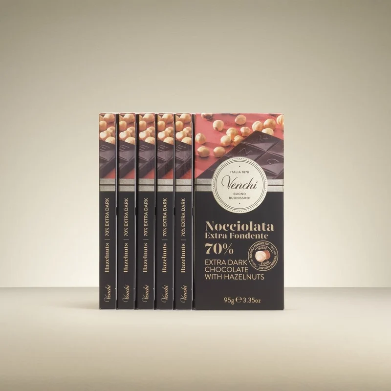 Tavoletta Cioccolato Fondente 70% Nocciolata Set da 6