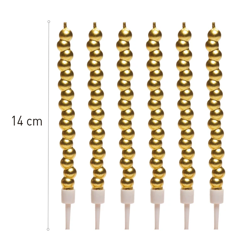 VELAS BURBUJA COLOR ORO 14CM