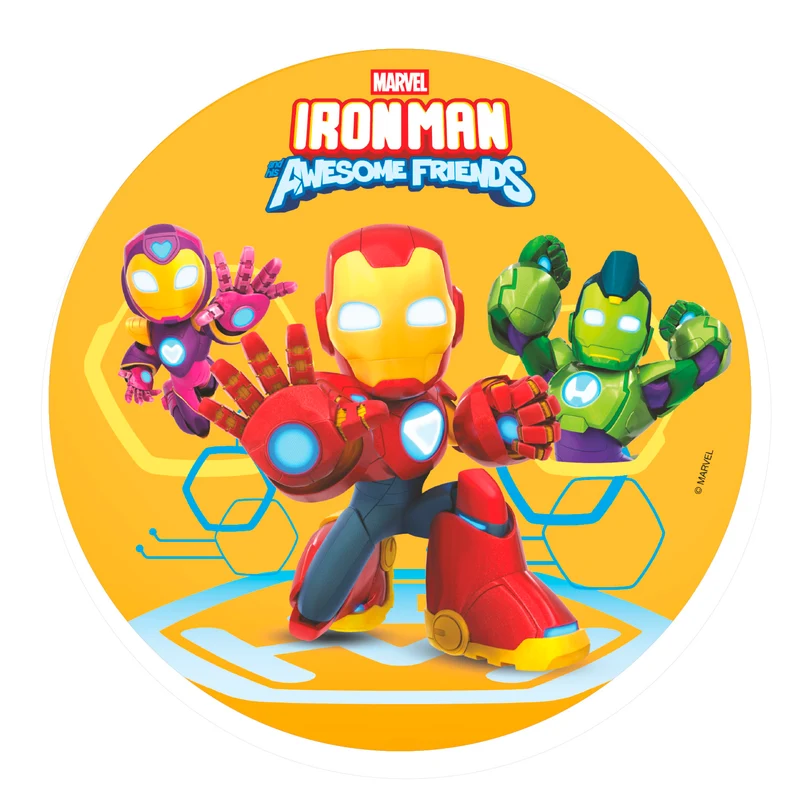 DISCO OBLEA TARTA IRONMAN Y SU SUPER EQUIPO 20CM