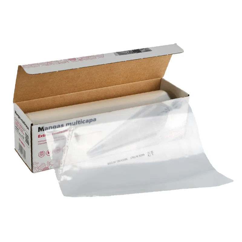 MANGA DESECHABLE TRANSP. MULTICAPA 65 CM 100 UDS 80 MICRAS