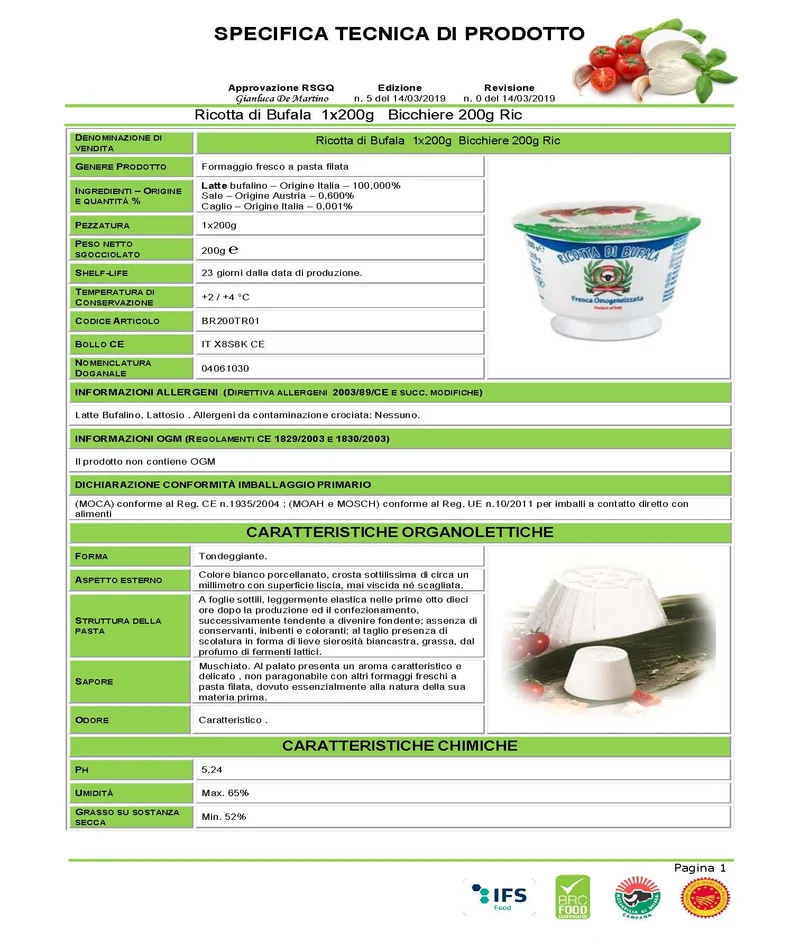 Ricotta di Bufala 200g