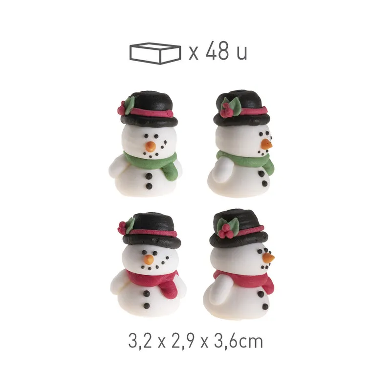 DECORACIÓN AZÚCAR NAVIDAD MUÑECOS DE NIEVE 3D
