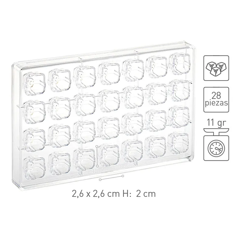 MOLDE POLICARBONATO REGALO 26X26 H20MM | 28 PIEZAS