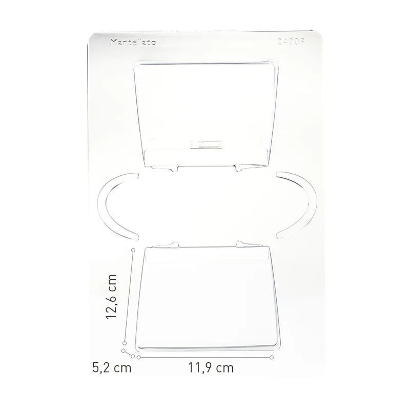 KIT 2 MOLDES PLÁSTICO TERMOFORMADO BOLSO 119X52 H126MM