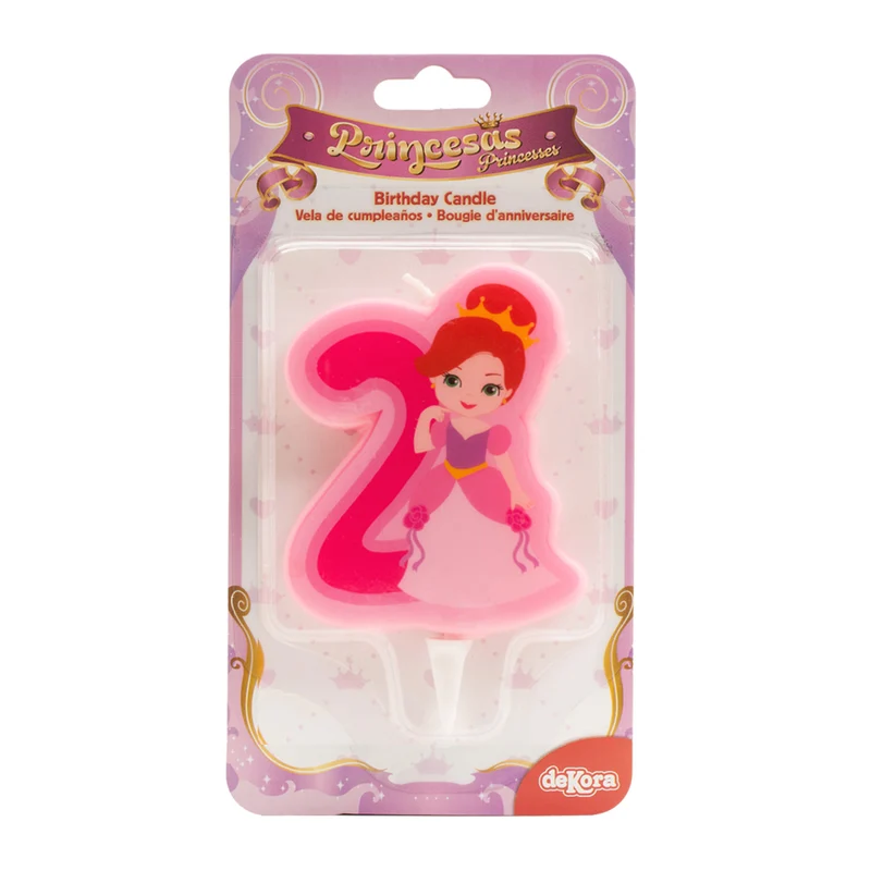 DISPLAY 12 VELAS 2D PRINCESA Nº2 | 7CM