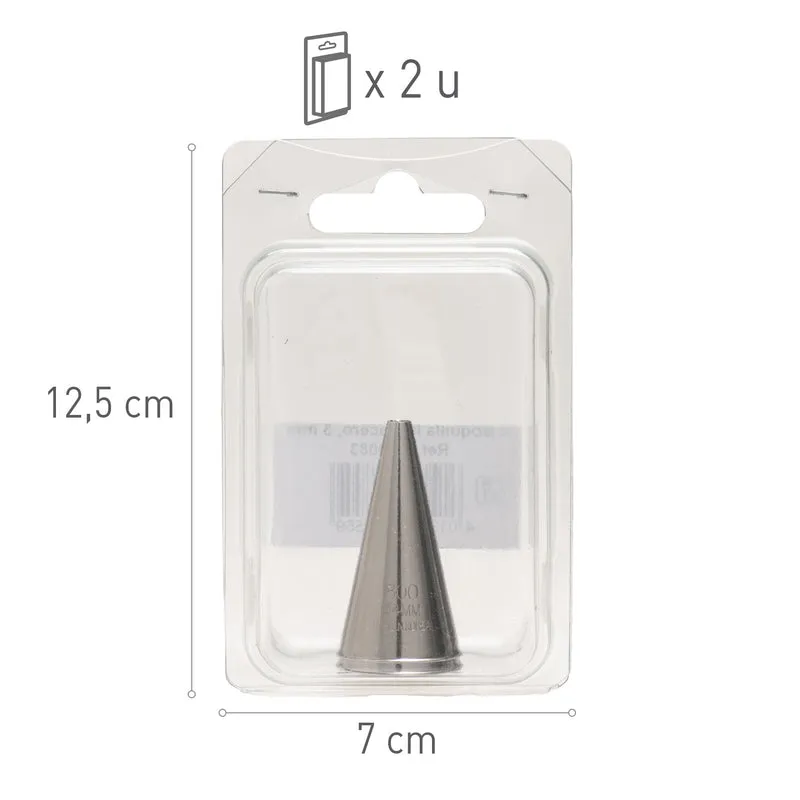 2 BOQUILLA LISA ACERO INOXIDABLE 3MM