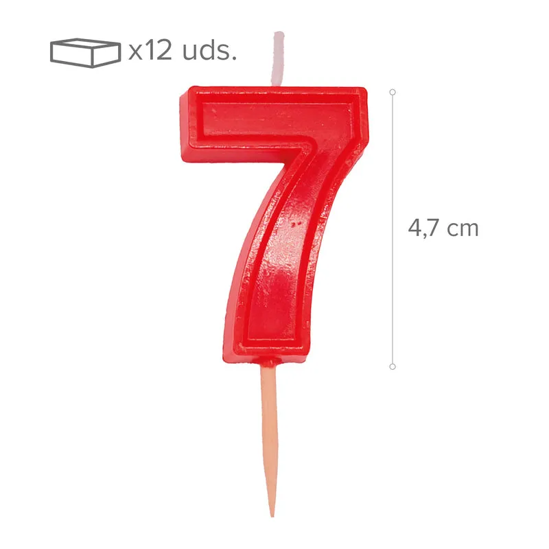 12 VELAS NUMERO 7 HELVET