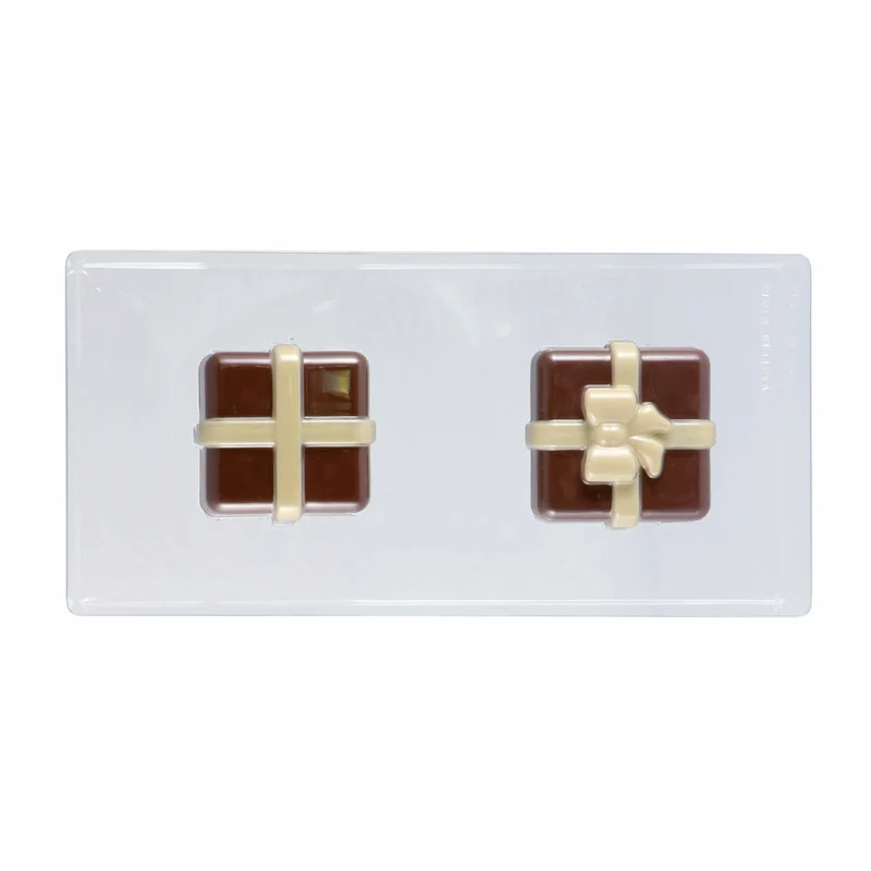 KIT 2 MOLDES PLÁSTICO TERMOFORMADO CAJA REGALO 80X80H69MM
