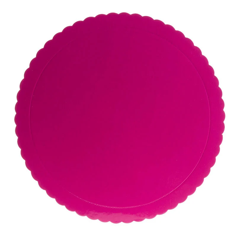 PLATO REDONDO PARA TARTA FUCSIA BORDE ONDULADO Ø 35 CM H 3 MM
